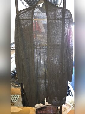 J. Jill Black lightweight open-front cardigan, M